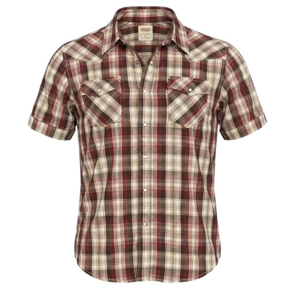 Levi's Western Plaid Short Sleeve Snap Button Shirt